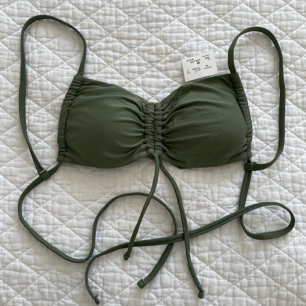 aerie Olive Bandeau Bikini Top